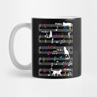 Cute Cat Kitty Playing Music Note Clef Musician Art 2023 Mug